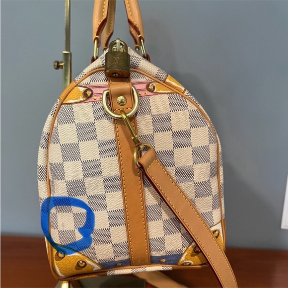 Louis Vuitton Damier Azur Summer Trunks Speedy Bag - Picture 5 of 10
